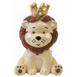 LION avec couronne dorée en résine 6cm