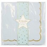 Party Pro 91365, Sachet de 16 serviettes festonnées Bleu pastel