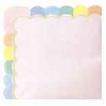 Party Pro 91350, Sachet de 16 serviettes festonnées Roses Pastel