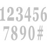 Chaks 11713-80, Set de 12 Chiffres carton avec adhésifs 14cm, Argent