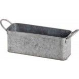 Bassine rectangle en zinc avec poignées 24cm