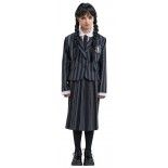 Uniforme Mercredi™ noir/gris à rayures 152cm, 11-13 ans