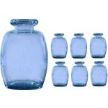 Chaks 11969-13, LOT de 6 vases Elisa Bleu azur 16 cm